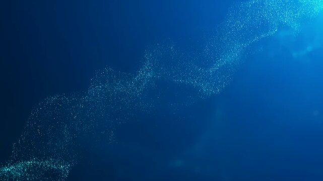 Universal Luxury Concept Abstract Blue Background With Glowing Particles And Flowing Light Streaks Digital Art Composition