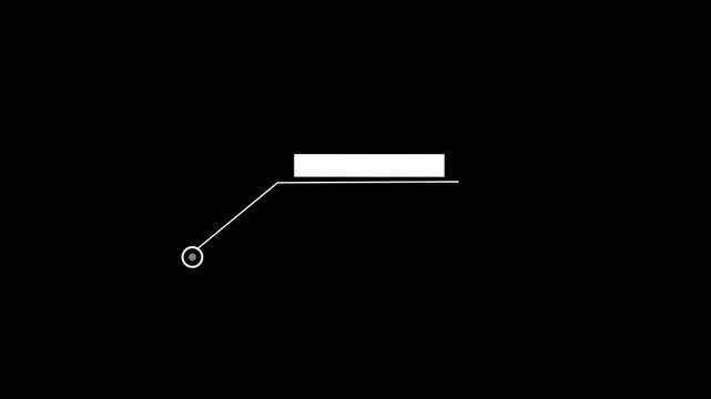 Elements frame lines animation for text on black background. Call box bars and modern digital info. Tech interface copy space overlay design.
