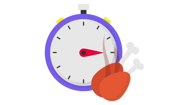 Cooking time duration animation, Breading and Frying schedule animated video, Retail Food delivery service clip, Touch less Meal Courier footage, Grocery pickup motion graphics