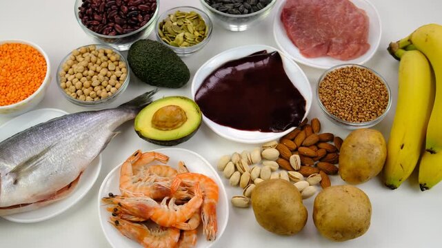 Foods that contain vitamin B6. Selective focus.