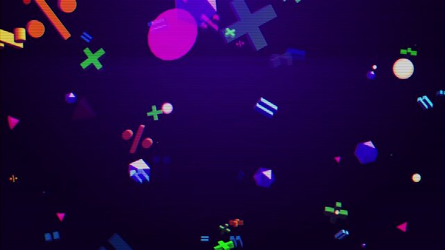 Futuristic purple data mesh visual connected polygon waves, floating keyword labels, deep black space. for IT industry videos, network concepts, digital research clips, and motion graphics.