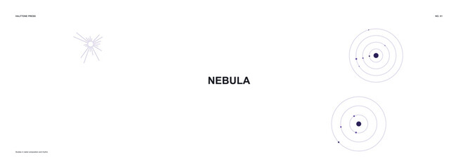 Minimalist Nebula Celestial Graphic Design Set Featuring Concentric Orbital Planetary Rings On A Clean Transparent Background © Sopna