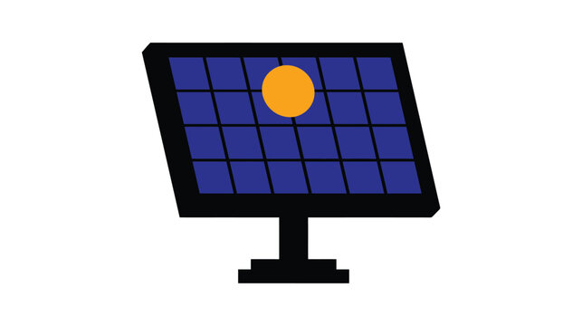 Solar panel icon vector illustration of sustainable energy source