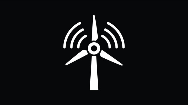 Windmill icon vector signal broadcast transmission connectivity