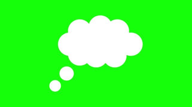 Animated thought bubble on green screen for easy chroma key compositing