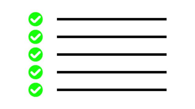 Task checklist tick mark animation. Checklist with Check marks in circle boxes Productivity and task completion animation. 4k videos