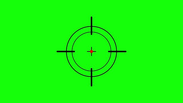 Animated Target Icon with Red Plus Sign Isolated on green screen Background 4k