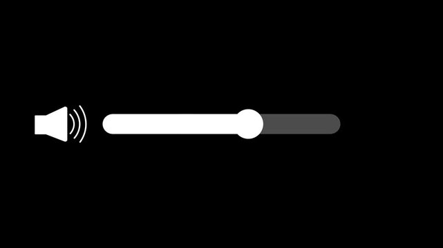 Animation of speaker volume with alpha channel, Speaker volume animation with transparent background ,Modern volume slider animation in 4k.
