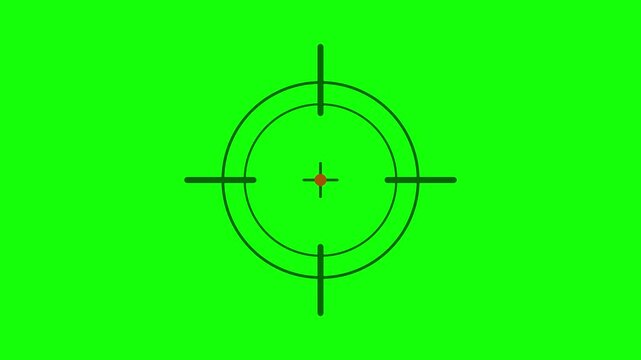 Animated Target Icon with Red Plus Sign Isolated on green screen Background 4k