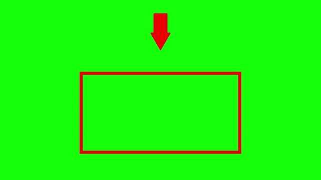 Green Rectangle Highlighted by Red Vertical Arrows Indicating Compression or Focus