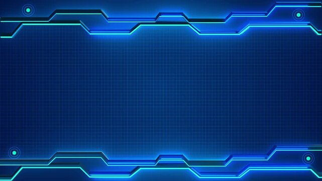 Cyan tech panel border visual blue grid area, glowing circuit edges, and modern interface style. for app promos, dashboard screens, digital titles, 19 explainers, and motion graphics.