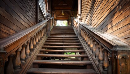 Fototapeta premium old wooden staircase
