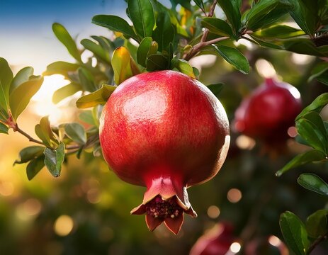 pomegranate on tree
