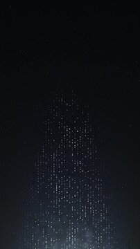 White particle city light background dark empty space, dotted skyline texture, and cinematic depth. 19 , data visuals, urban intros, science promos, digital overlays, motion graphics.