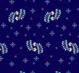 Set aus nahtlosen floralen Mustern im ethnischen Stil © Febricaa textile 