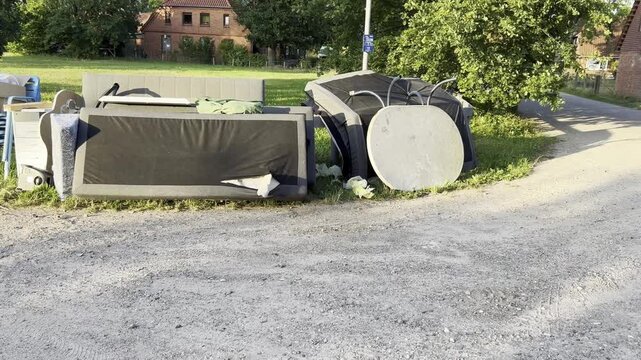 Discarded Garden Furniture Awaiting Sperrm&uuml;ll Collection in Germany