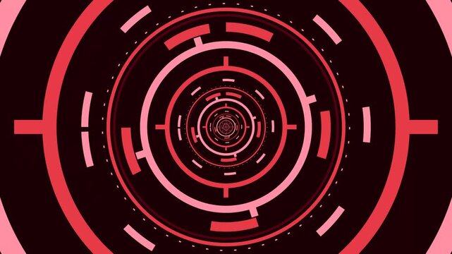 Minimalist Crimson Vector Concentric Maze Sacred Geometry Mandala
