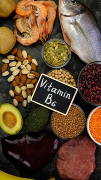 Foods that contain vitamin B6. Selective focus.