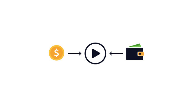 Money Transfer Online Payment Icon.