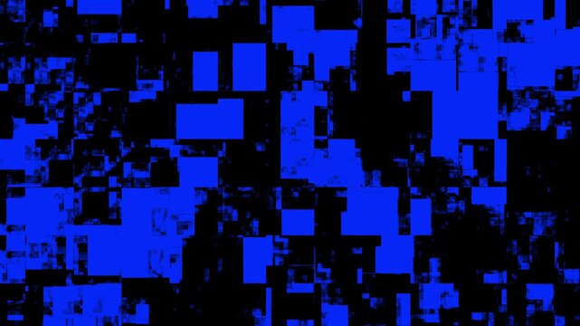 Animated blue geometric blocks with gradual movement.