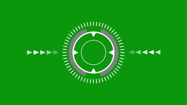 Target searching scope and scanning element theme. Circle user interface on isolated green background.
