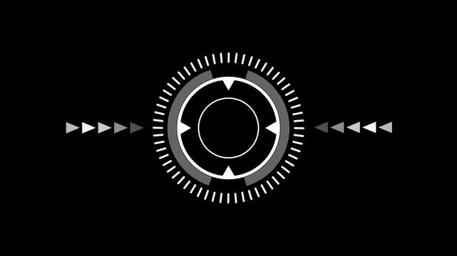 Target searching scope and scanning element theme. Circle user interface on isolated black background.