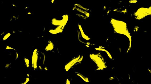 Animated flowing liquid gold shapes on a black background.
