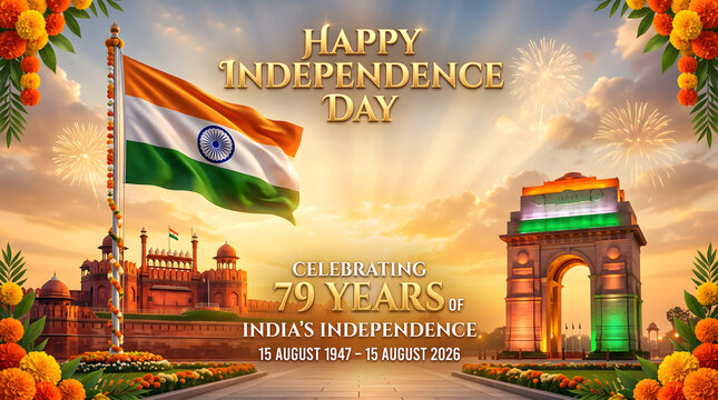 Happy Independence Day India 15 August 2026 Celebration Poster
