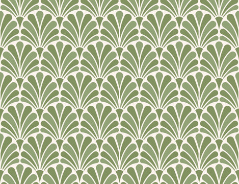 Geometric floral art deco abstract pattern. Symmetrical decorative background.