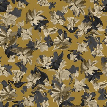Seamless floral pattern design watercolour art flower allover design creative new concept design background design repeat pattern fabric print design 