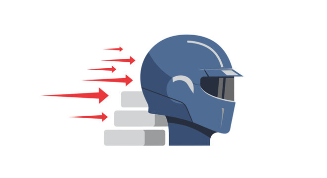 Blue motorcycle safety helmet gear.