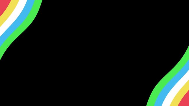 Disability Pride Month background. Motion graphics of 5 color line background