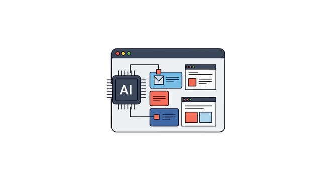 Artificial Intelligence Technology Concept Icon.