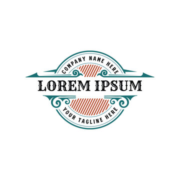 Vintage Retro Circular Ornament Badge Logo Design Vector