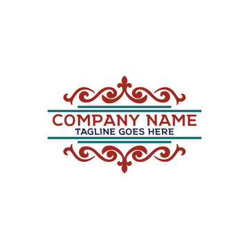 Luxury Vintage Ornament Divider Frame Logo Vector Illustration