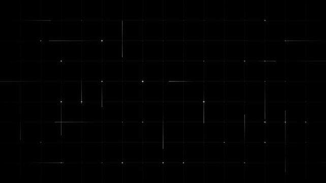 Animated White Intersecting Lines Grid On Black Background