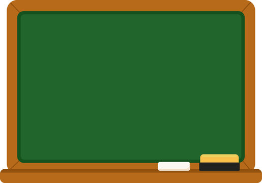 Green Classroom Chalkboard with Chalk and Eraser for Education