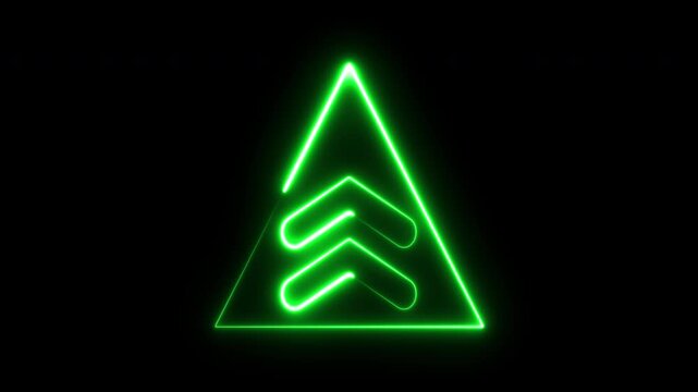 4k Neon swipe Up Light Glowing oninside the triangle  alpha channel.