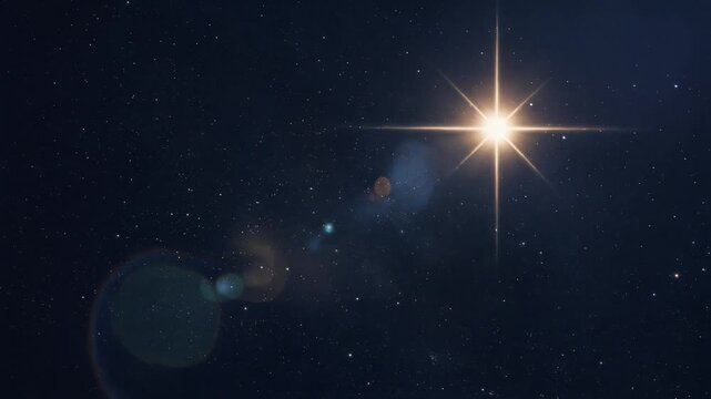 Radiant Star Light Flare Dark Space Motion Loop