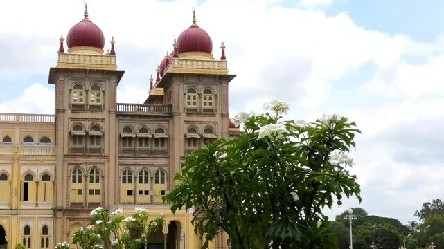 The side view of Mysore Palace (Amba Vilas Palace), Karnataka, India