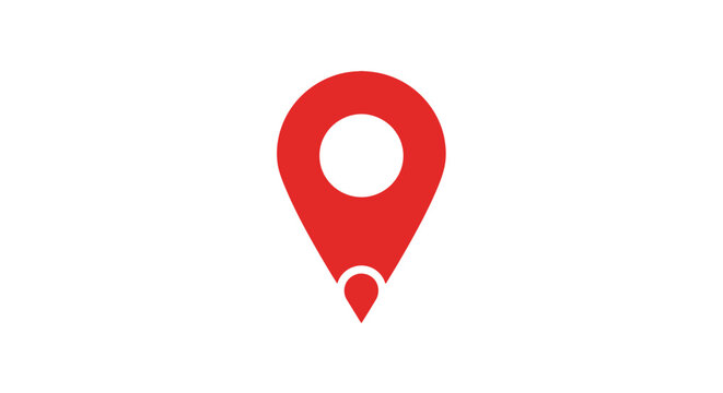 Red Location Map Pin Icon Symbol.