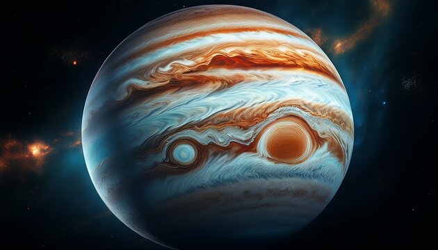majestic view of jupiter s turbulent atmosphere from space