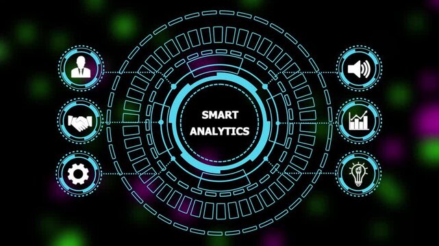 Abstract automation technology background. Business, Technology, Internet and network concept."SMART ANALYTICS" a crucial business strategy for workforce business success growth. 4k motion video