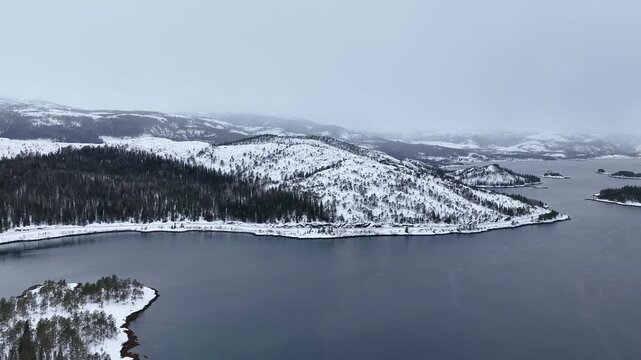 Norway S&oslash;rfjorden Velfjord Finnvikvatnet Hommelst&oslash; Storhaugen Nature Reserve 4K Aerial Drone