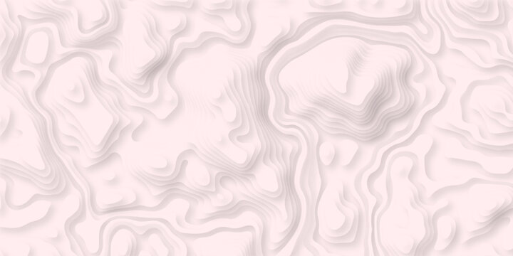 Abstract wavy line paper cut pink background. vector natural shadow papercut web topography map spiral line. Topographic geometric map relief texture with curved layers. Origami relief map.
