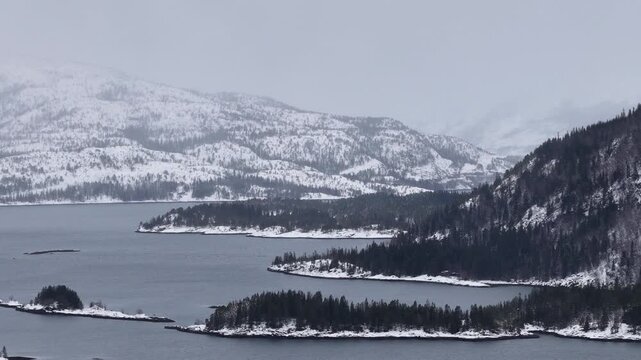 Norway S&oslash;rfjorden Velfjord Finnvikvatnet Hommelst&oslash; Storhaugen Nature Reserve 4K Aerial Drone