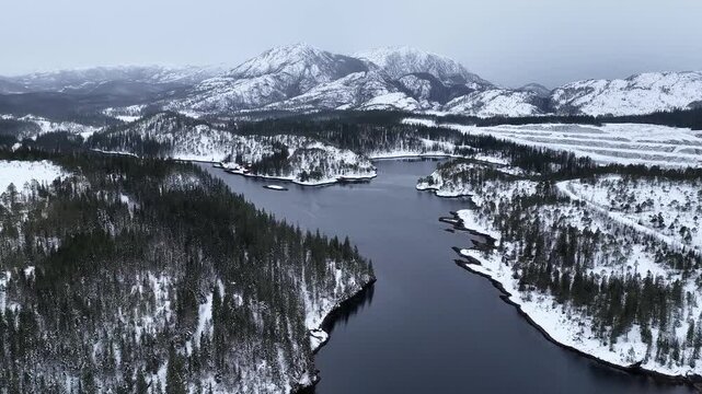 Norway S&oslash;rfjorden Velfjord Finnvikvatnet Hommelst&oslash; Storhaugen Nature Reserve 4K Aerial Drone