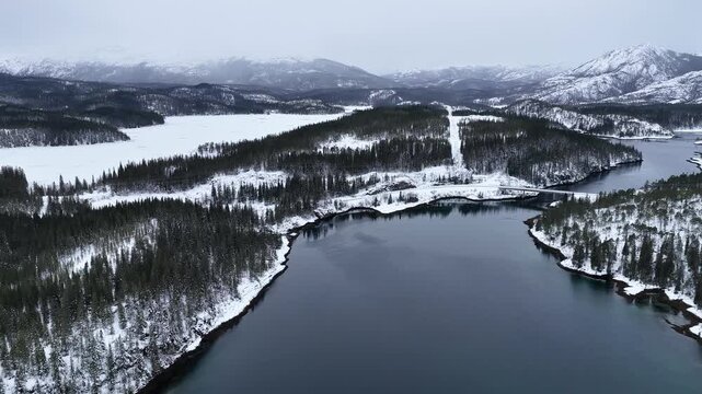 Norway S&oslash;rfjorden Velfjord Finnvikvatnet Hommelst&oslash; Storhaugen Nature Reserve 4K Aerial Drone