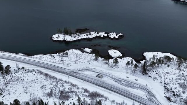 Norway S&oslash;rfjorden Velfjord Finnvikvatnet Hommelst&oslash; Storhaugen Nature Reserve 4K Aerial Drone