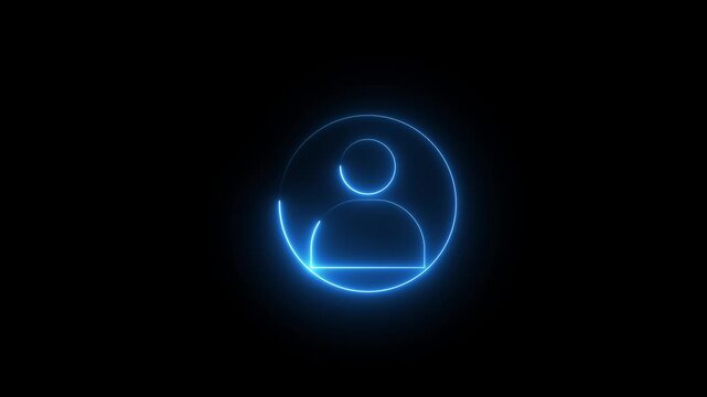 blue neon pink and blue color user contact icon profile people man male identity account icon background